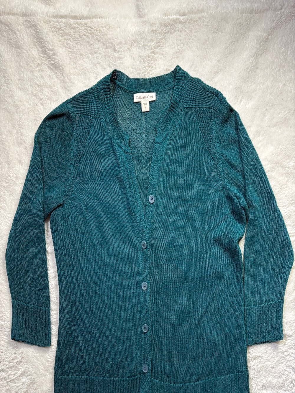 Coldwater Creek Button Front Cardigan XL/16 Teal